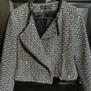J. Crew Women's Black and White Tweed Blazer